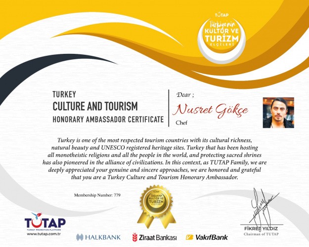 Ünlü Şef Nusret'e Kültür ve Turizm Elçisi Beratı Verildi