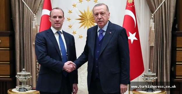 Cumhurbaşkanı Erdoğan, İngiltere Dışişleri Bakanı Raab'ı kabul etti