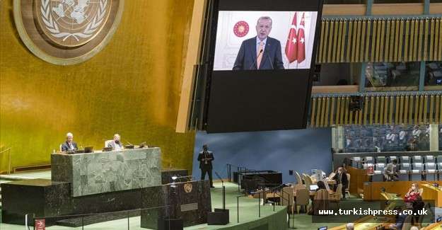 Cumhurbaşkanı Erdoğan'ın İsrail'e y&ouml;nelik eleştirileri, BM'de İsrail B&uuml;y&uuml;kel&ccedil;isi'ne salonu terk ettirdi