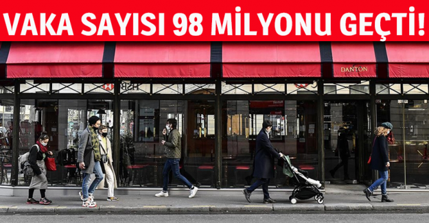 D&uuml;nya genelinde Kovid-19 tespit edilen kişi sayısı 98 milyon 755 bini ge&ccedil;ti