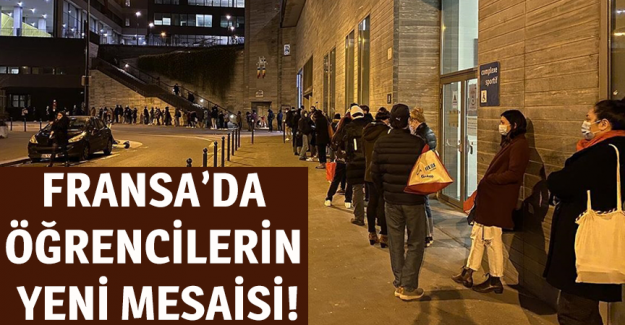Fransa'da &uuml;niversite &ouml;ğrencilerinin yeni mesaisi: Gıda yardımı kuyruğu