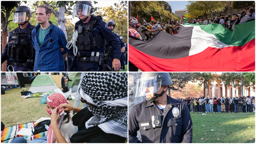 ABD Filistin'e destek gösterisine polis müdahalesinden endişe ediliyor