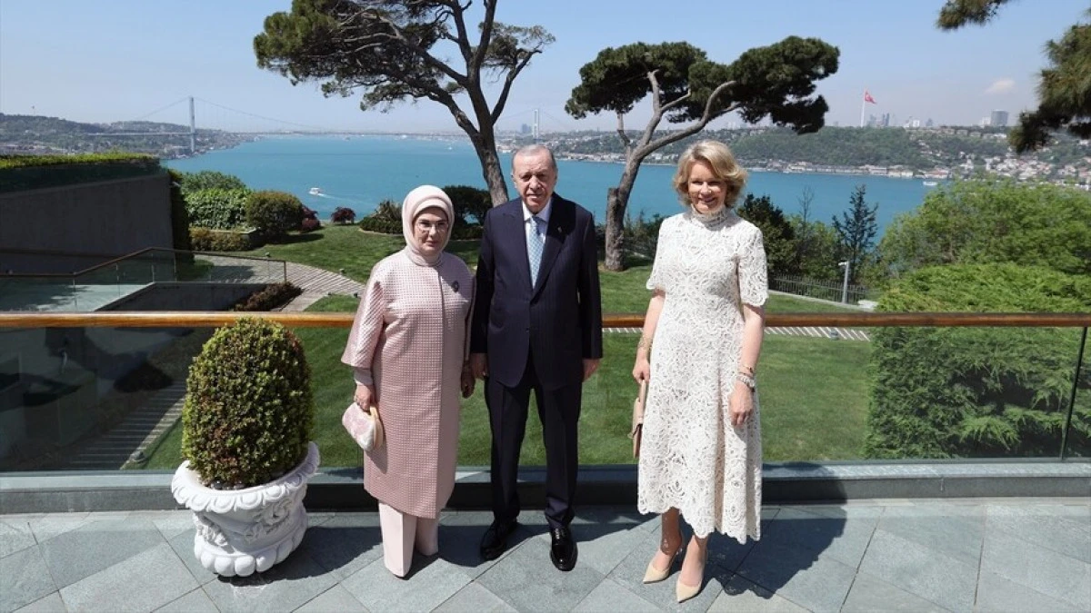 Cumhurbaşkanı Erdoğan, Bel&ccedil;ika Krali&ccedil;esi Mathilde'yi kabul etti