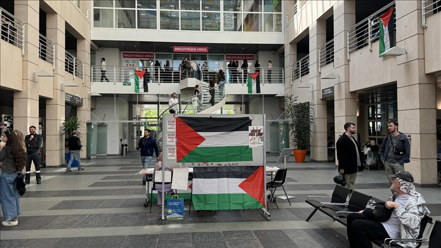 Lozan ve Cenevre üniversitelerinde Filistin'e destek eylemleri 